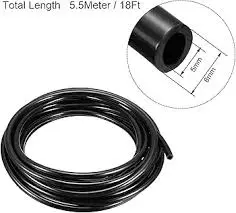 8MM, 5/16"ODX.187" BLACK NYLON HOSE TUBE (PU08M/516ABK)