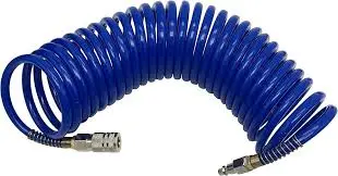 3/8" Blue Recoil Air Hose - 1/4" x 1/4" Swivel Fittings - 50' Length 123-38050