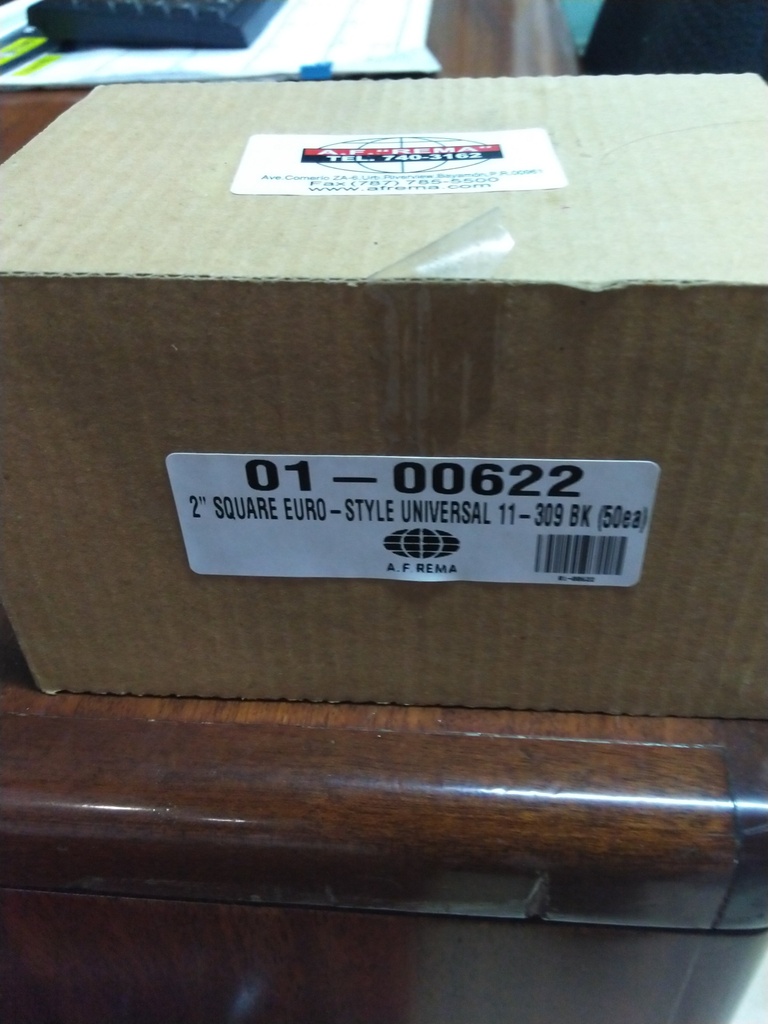 2" SQUARE EURO-STYLE UNIVERSAL  11-309 BK (50ea)