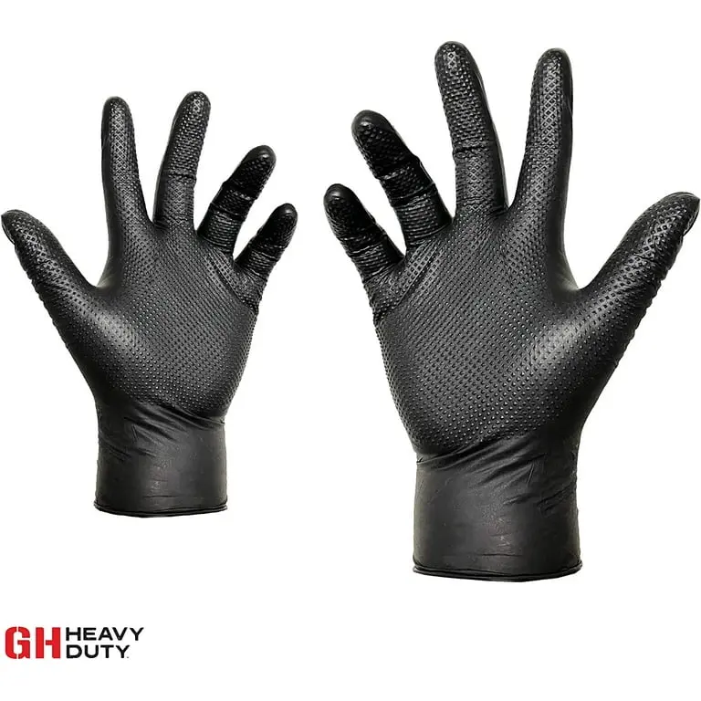 MICRO DIAMOND BLACK NITRILE GLOVE - Medium #396-00302
