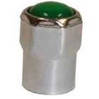 [03-00816] Chromed Plastic Hex Cap With Green ID - TPMS Application Cap TI111 (UNIT)