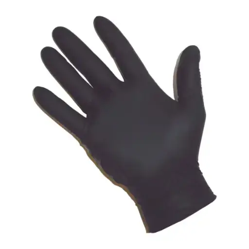 [07-02153B] Micro Diamond Black Nitrile Glove - Small #396-00301